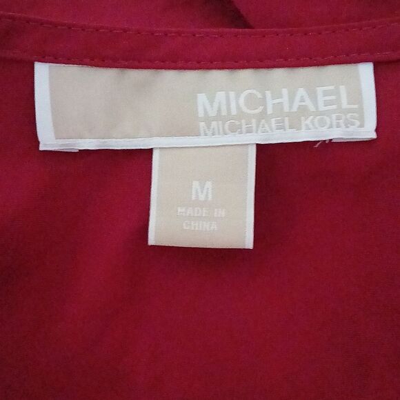 Michael Michael Kors red sheer sleeveless blouse Sz M NWOT - Picture 7 of 7